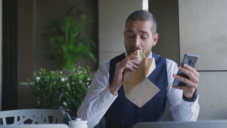 young professional man in a cafe