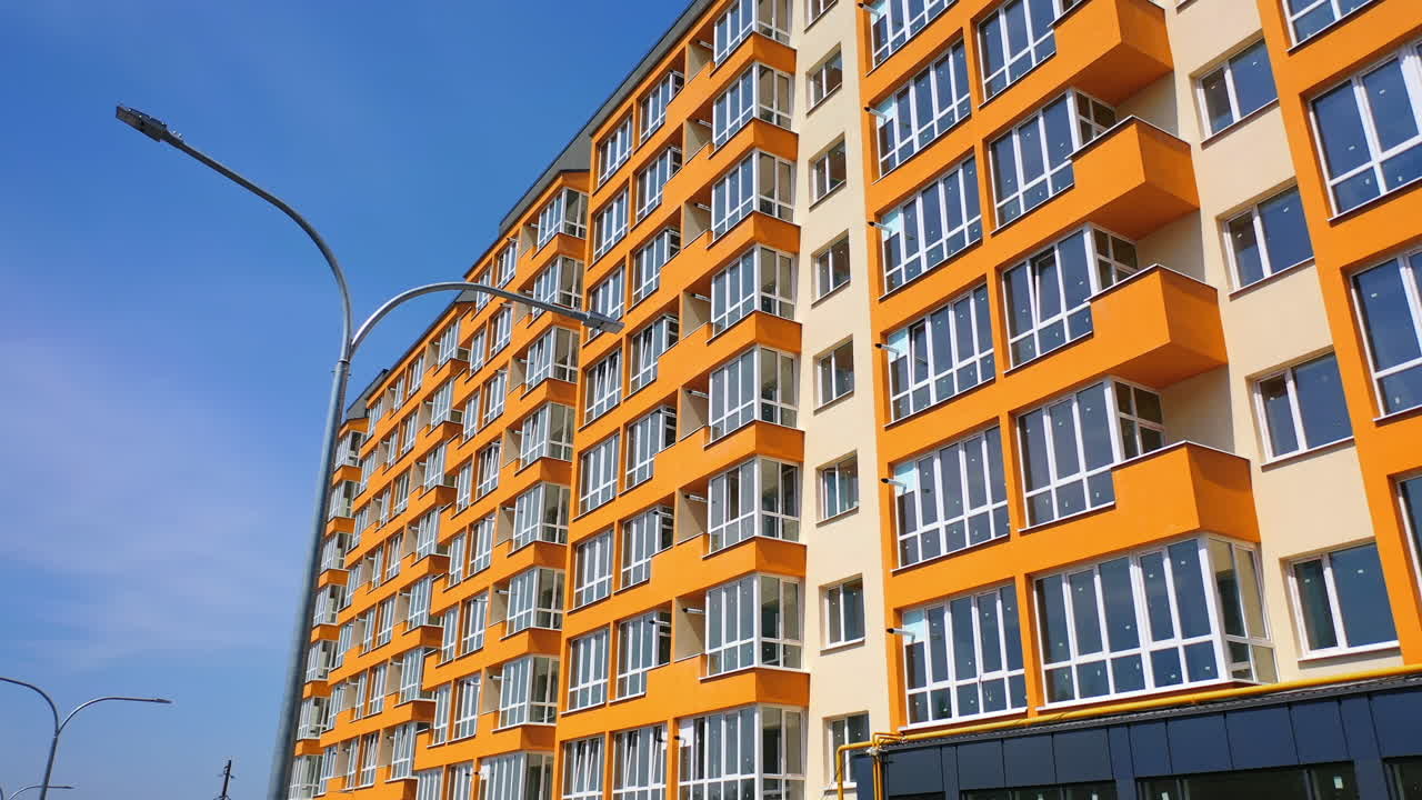 New multi storey buildings. Modern large sleeping area residential complex with panel houses