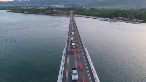 san juanico bridge traffic problems as the bridge undergoes repair between leyte and samar philippines