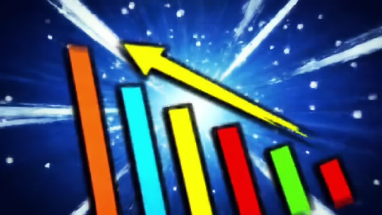 Colorful Bar Chart Animation Showing Upward Trend With Bright Graphics in a Dynamic Setting