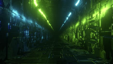 neon glowing futuristic tunnel