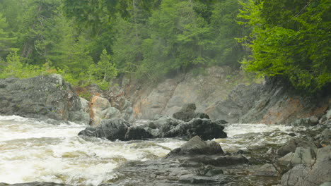 the batchawana river flows through the forests of ontario canada