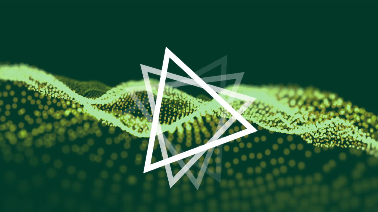 검은색 배경에 있는 삼각형과 점의 애니메이션