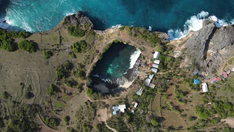 drone footage of broken beach, nusa penida, indonesia