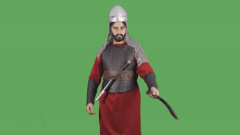 Byzantine-Soldier.-Historical-reenactment.-Green-Screen-Video.