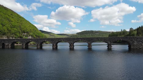 garreg ddu dam elan valley wales aerial footage pan