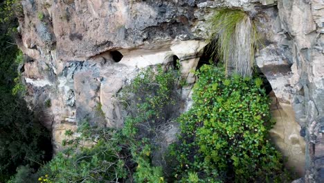 Aerial-drone-close-view-of-the-WIndows-of-Guimar-in-Tenerife,-the-Canary-Islands