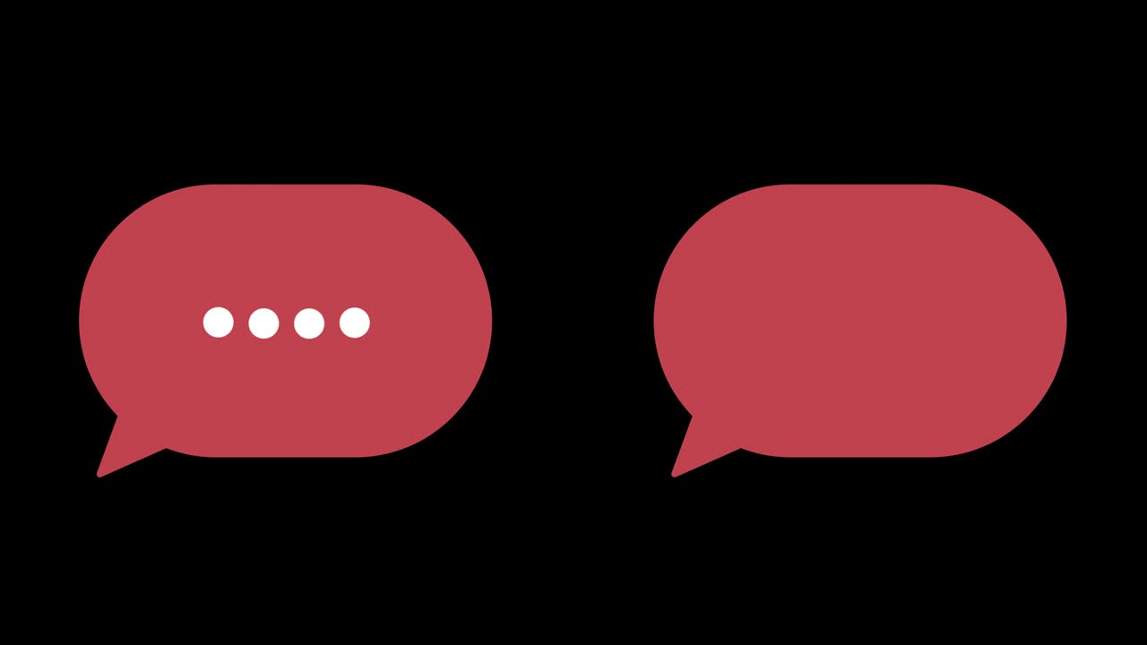 Speech bubbles, message clouds with circle loading bar animation, Alpha Channel (transparent background + Loop 4k)