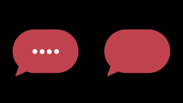 Speech bubbles, message clouds with circle loading bar animation, Alpha Channel (transparent background + Loop 4k)