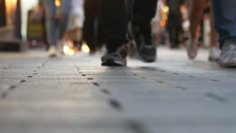 people walking on a busy street