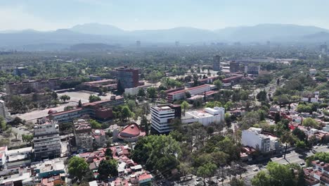 drone flight over university city, cu