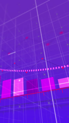 animación del procesamiento de datos financieros sobre un fondo azul