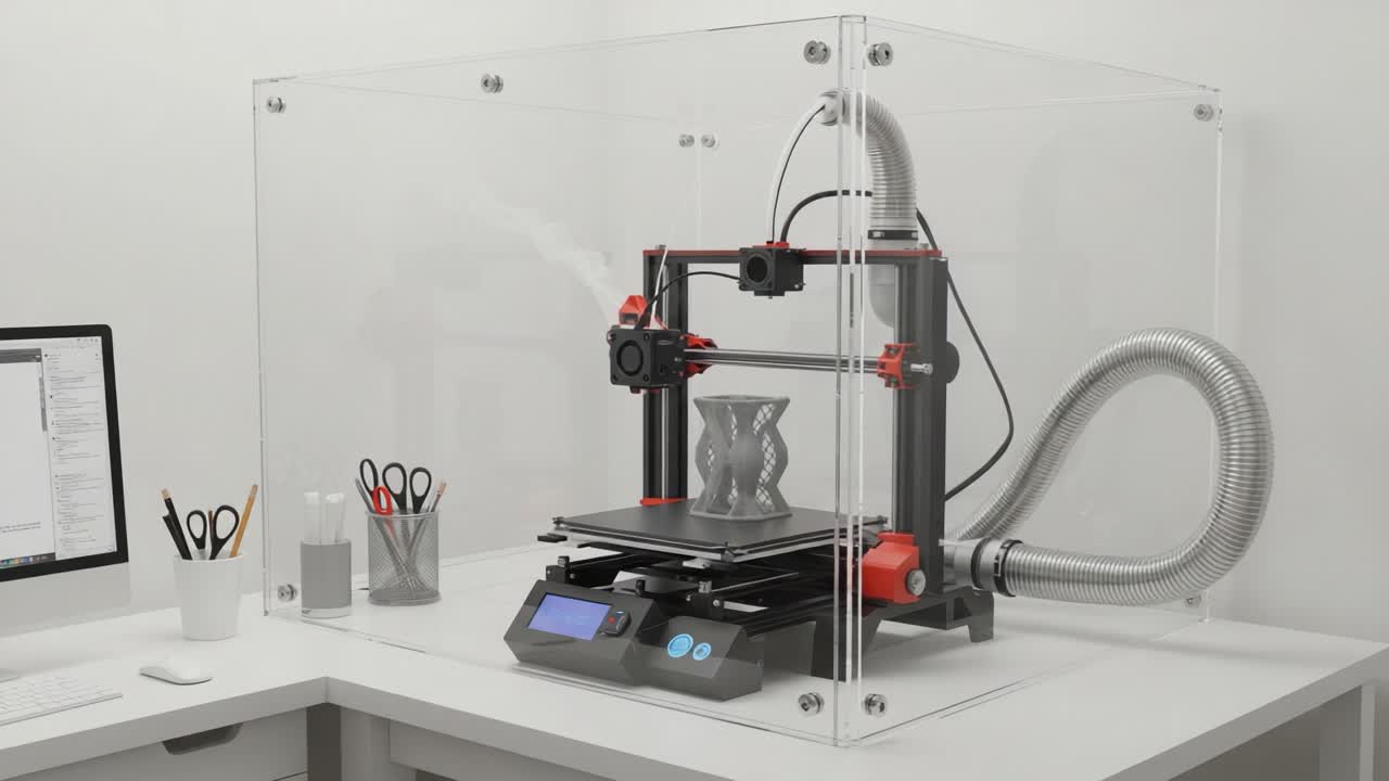 Exploring the Precision of 3D Printing: A Step-by-Step Look at a 3D Printer in Action with Its Finished Product Showcased in a Controlled Environment