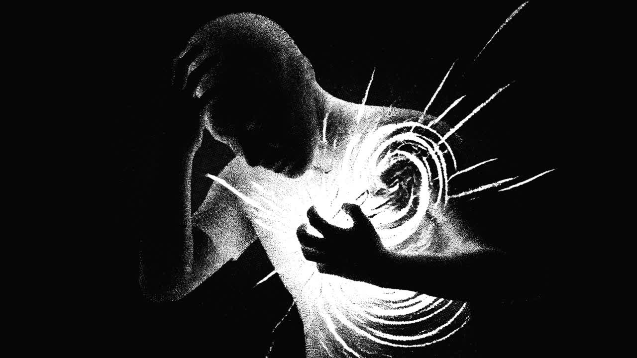Rappresentazione astratta di una persona che prova dolore e sofferenza interiore