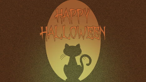 felice halloween con il gatto nella notte e nella luna