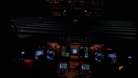 stunning view of a jet cockpit aligning in the runway for departure