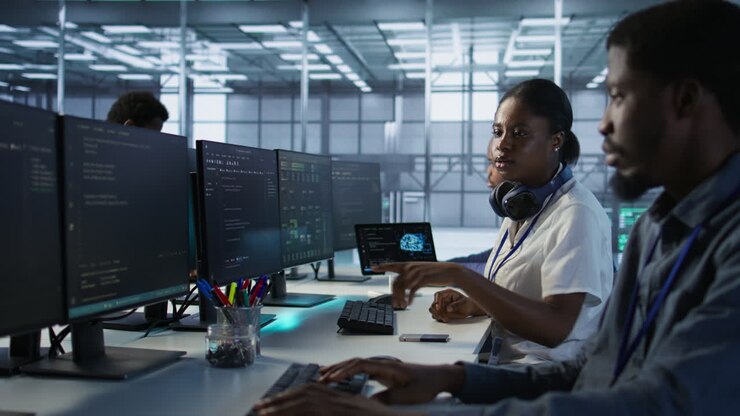 IT Professionals Collaborating in a Data Center