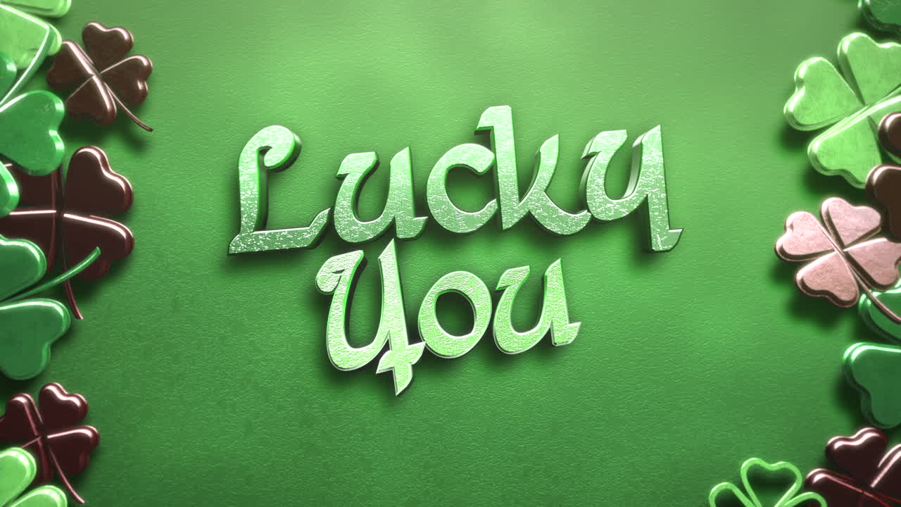 아일랜드 그린 토끼풀 패턴으로 행운을 빌어요