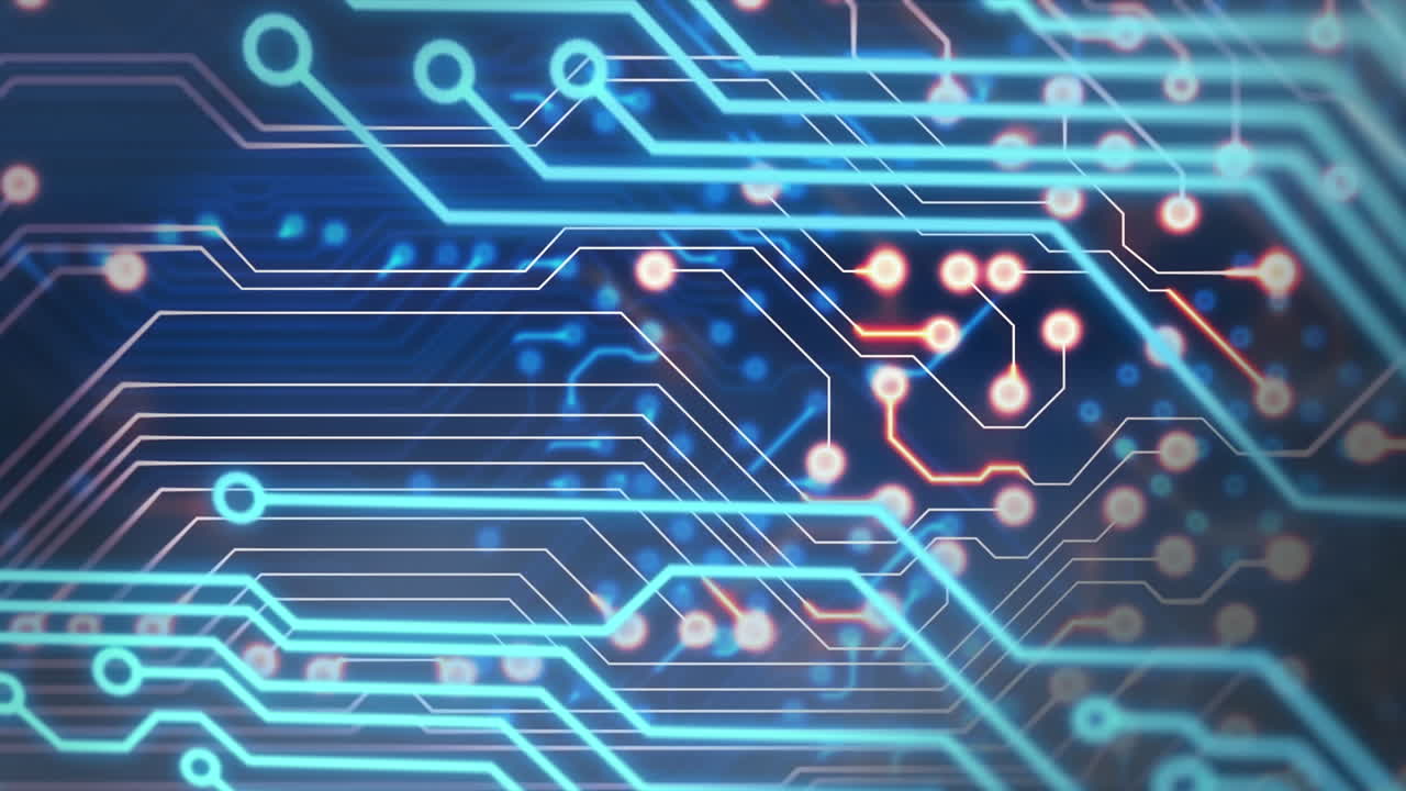 animación del procesamiento de datos sobre un fondo negro