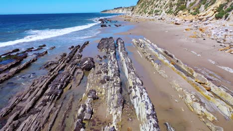 Beautiful-Low-Aerial-Over-The-Coastline-Of-Santa-Barbara-County-California-Near-Gaviota-Beach-2