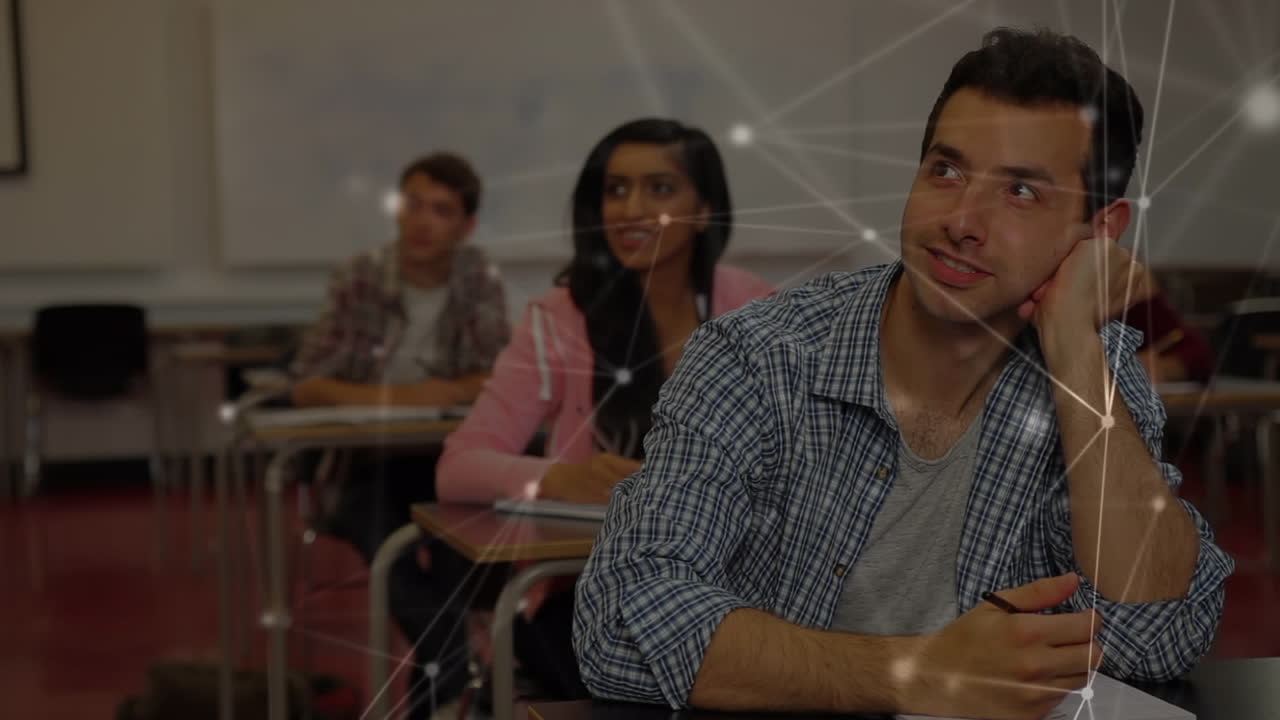 animación de la red de conexiones sobre el aprendizaje de los estudiantes
