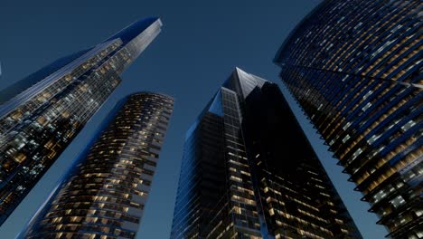 city skyscrapers at night