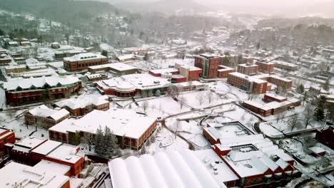 Appalachian-State-Campus-in-Snow,-Boone-NC,-Boone-North-Carolina