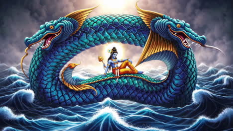 krishna on the serpent