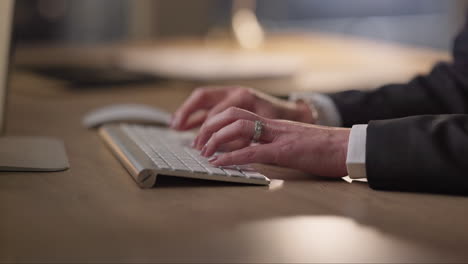 business person, hands typing