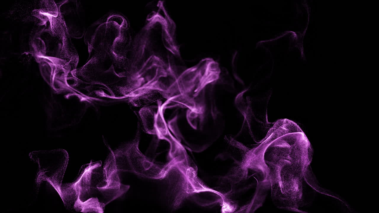 Abstract Purple Smoke Particles on Black Background