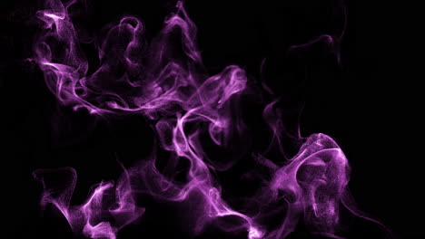 abstract purple smoke particles on black background