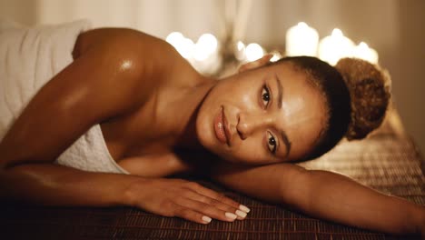 woman relaxing in spa salon