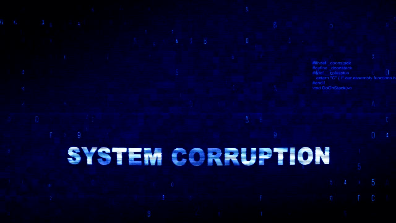 시스템 손상 텍스트 디지털 노이즈 트이치 글리치 왜곡 효과 오류 루프 애니메이션