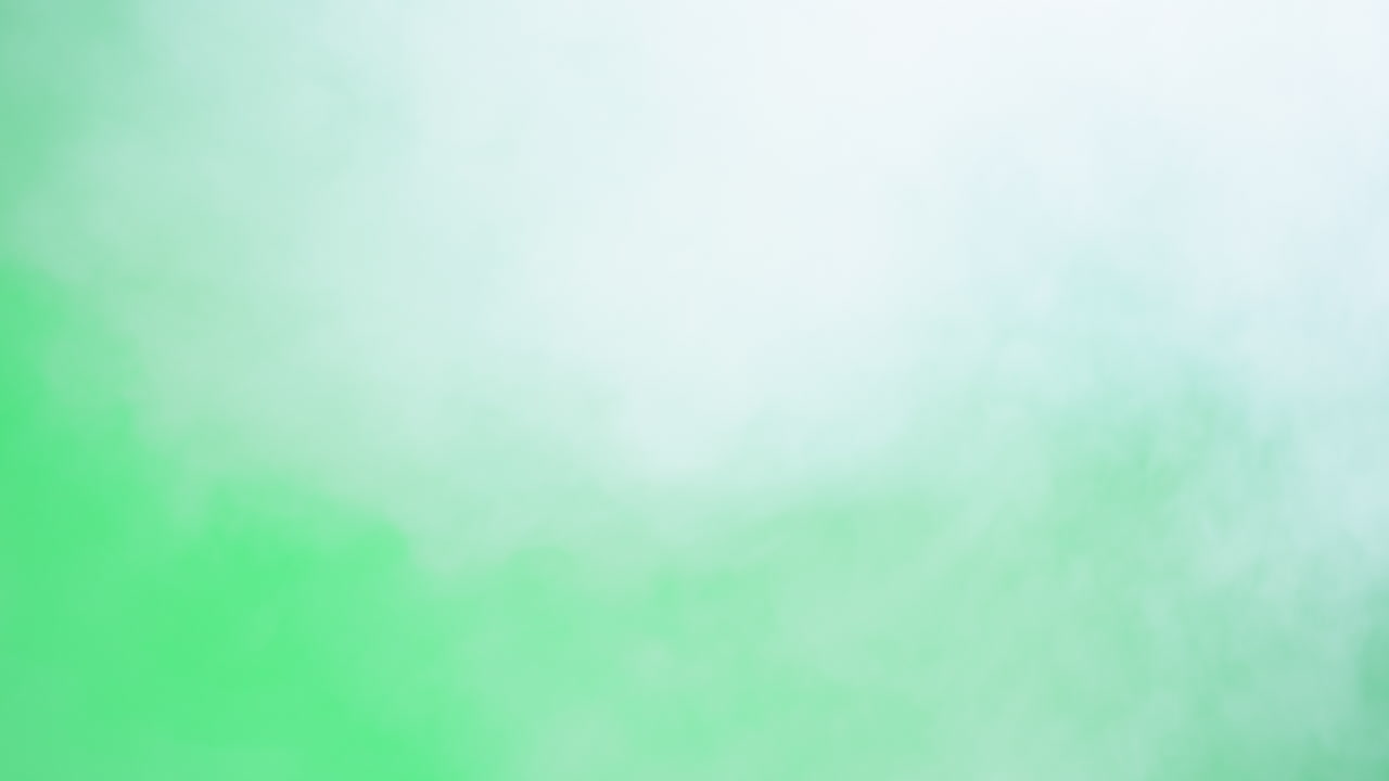 Weißer Rauch und Nebel bewegen sich auf grünem Hintergrund