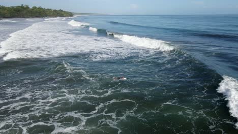 Deep-blue-sea-circles-around-forested-coastline