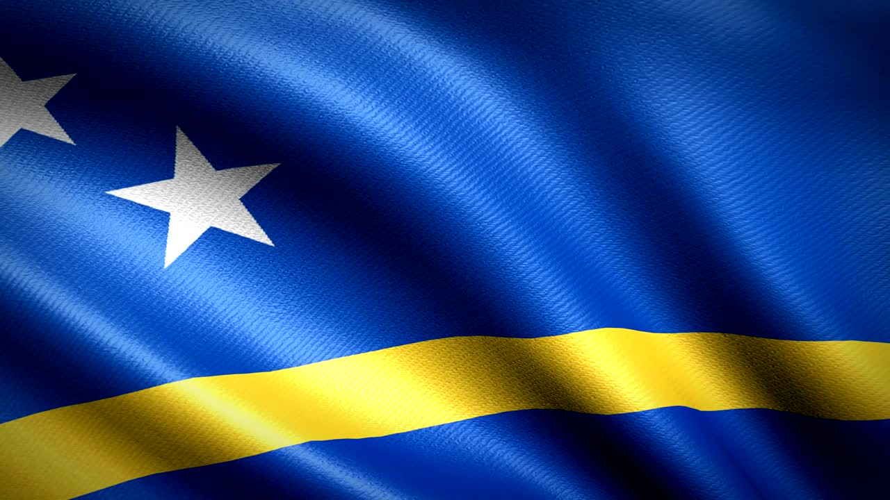 bandera de curacao. animación de bucle sin costuras. video de alta definición en 4k