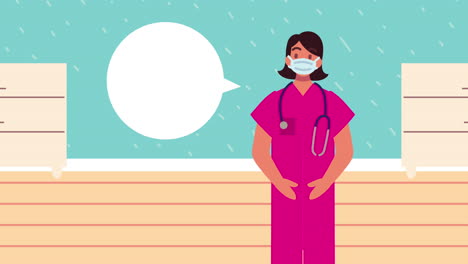 female doctor professional with stethoscope