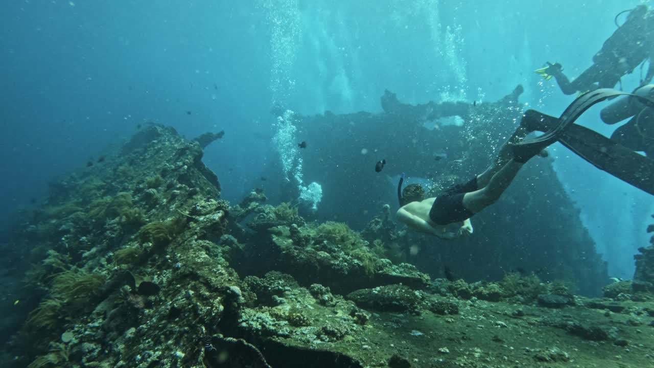 Snorkeling around a shipwreck