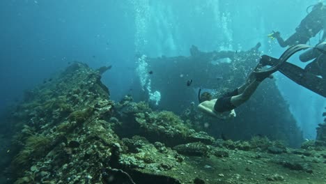 snorkeling around a shipwreck