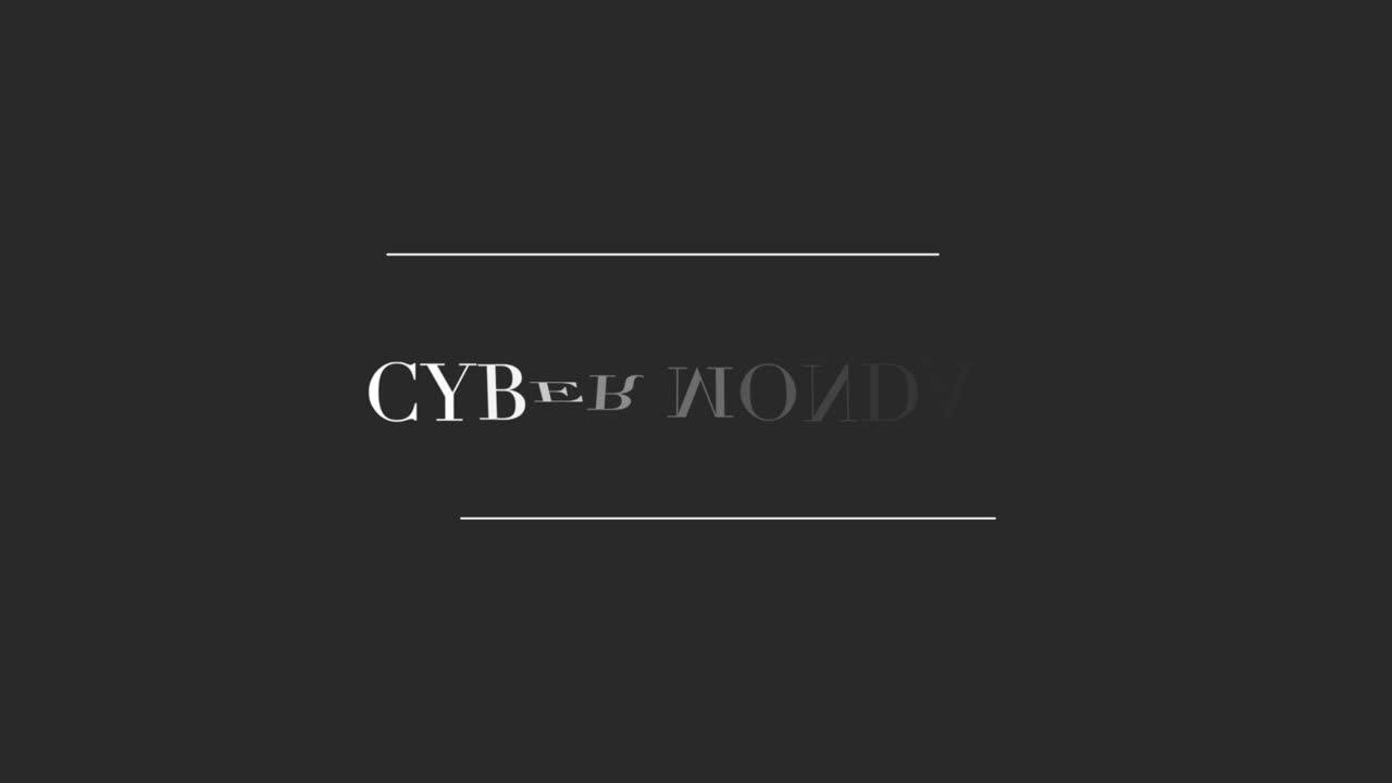 Modern Cyber Monday text on black gradient
