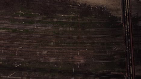 top view of old railroad tracks