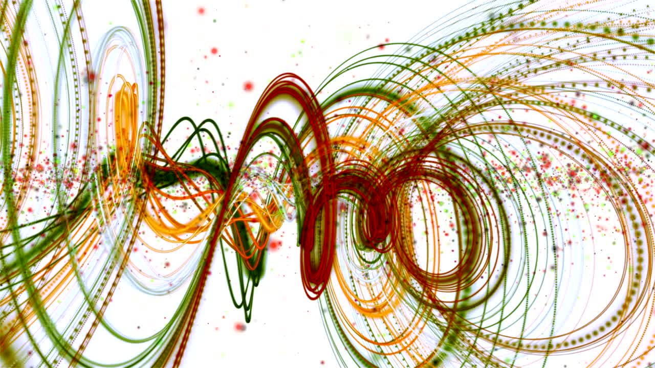 animación fantástica con objeto de rayas y partículas parpadeantes en cámara lenta, 4096x2304 bucle 4k