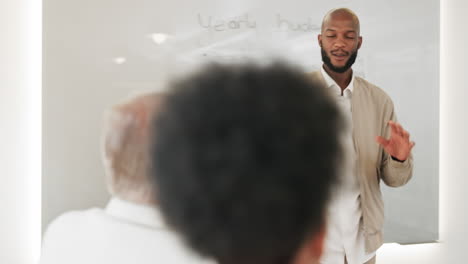 business people, meeting and presentation