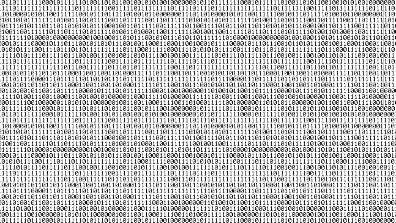 zero and one black binary digital code on white background, computer generated seamless loop abstract motion background, new technology