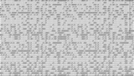 zero and one black binary digital code on white background, computer generated seamless loop abstract motion background, new technology