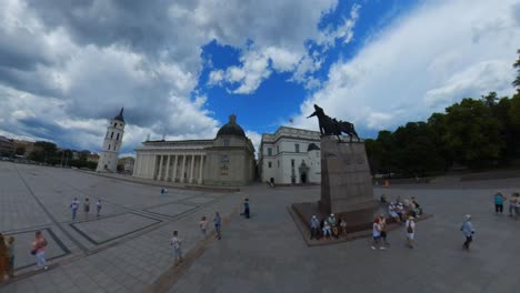 panoramic view of vilnius cathedral square