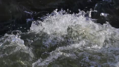 Close-up-of-wild-foaming-and-rolling-water