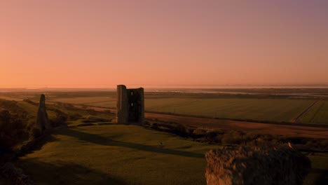 Hadleigh-Castle-dawn-FPV-towards-train-and-hover