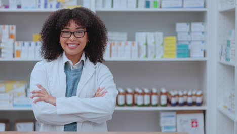 proud, confident and happy pharmacist smiling