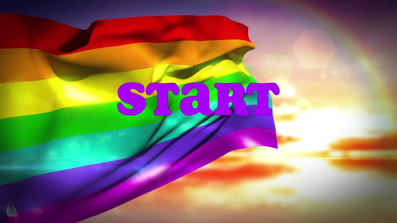 animación del texto de inicio sobre el cielo nocturno nublado y las luces del norte